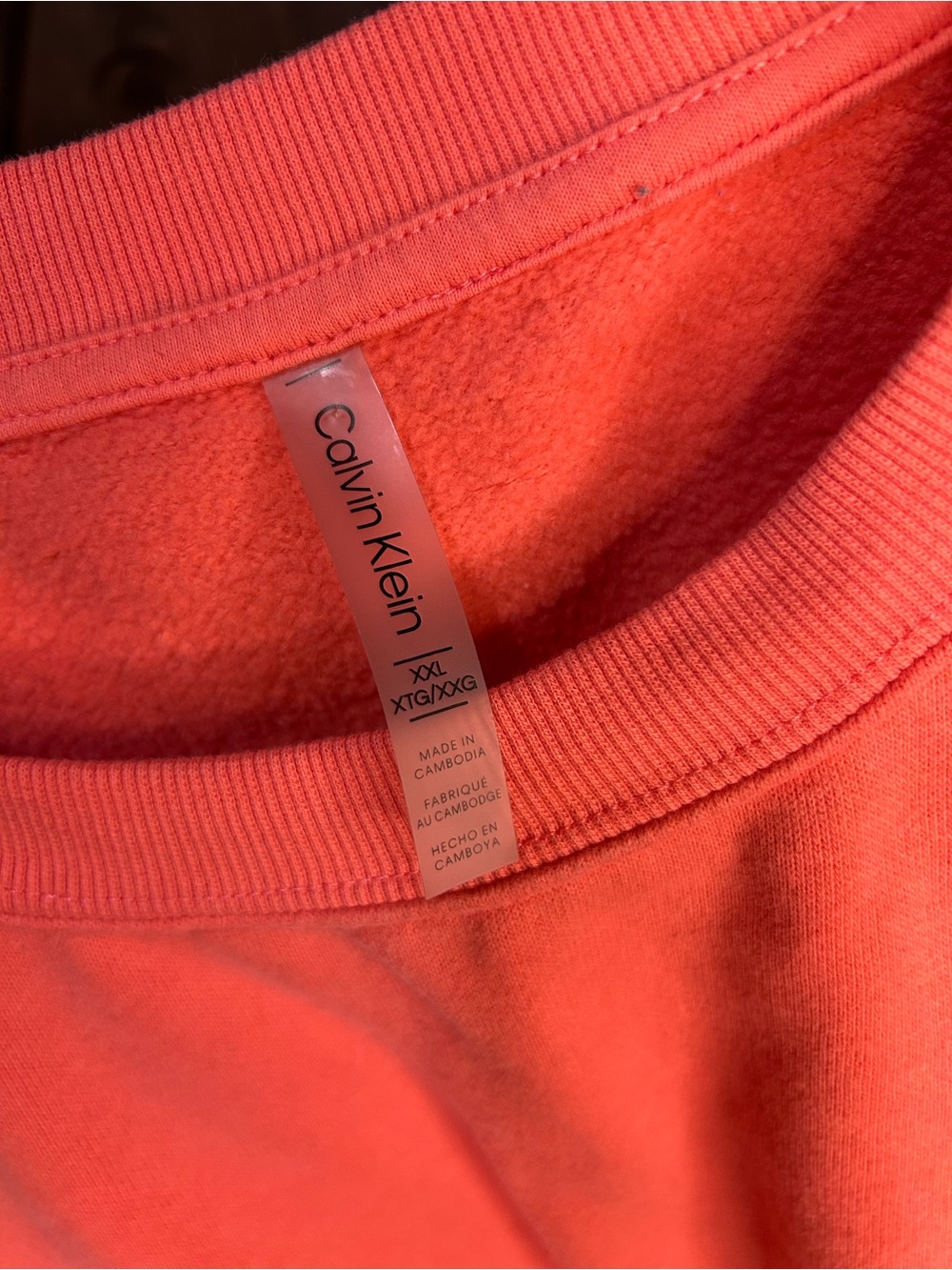 Calvin Klein Men's Coral/Salmon Crewneck Sweatshirt - Picture 5 of 5